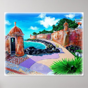Paseo del Morro, Old San Juan, Puerto Rico Poster