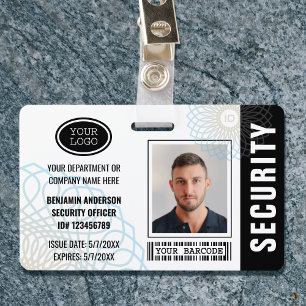 Pasfoto voor beveiligingsfunctionaris Zwart Badge