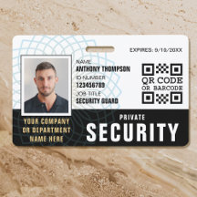 Pasfoto voor veiligheidswacht Identificatie Zwart