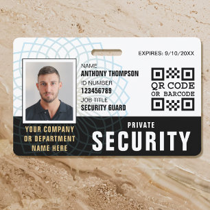 Pasfoto voor veiligheidswacht Identificatie Zwart Badge