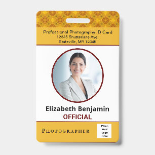 Pasfoto Werknemer ID Met Aangepaste Logo Bar Code Badge