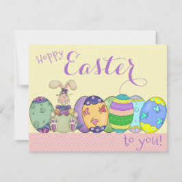 Pasgebak en gekleurde eitjes Kaart voor kinderen