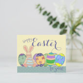 Pasgebak en gekleurde eitjes Kaart voor kinderen (Staand voorkant)