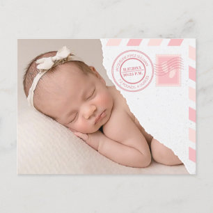 Pasgeboren Baby Boy Aankondiging Briefkaart