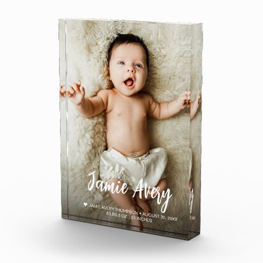 Pasgeboren Baby foto naam Script geboorte statisti (Rechts)