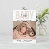 Pasgeboren Baby Geboorte Aankondiging Sjabloon Bed (Staand voorkant)