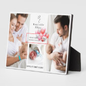 Pasgeboren Baby geboorte Stats Foto Collage Monogr Fotoplaat (Zijkant)