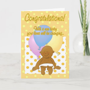 Pasgeboren baby gefeliciteerd cartoon wenskaart kaart