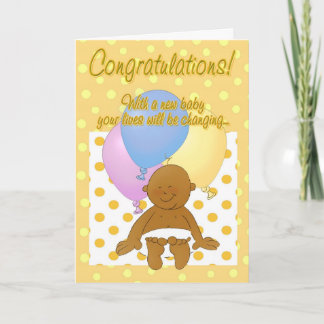 Pasgeboren baby gefeliciteerd cartoon wenskaart kaart