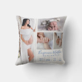 Pasgeboren baby jongen blauw foto aandenken kussen (Achterkant)