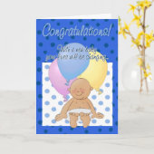 Pasgeboren baby jongen gefeliciteerd cartoon kaart (Gele Bloem)