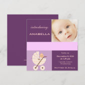 Pasgeboren baby meisje aankondiging (Voorkant / Achterkant)