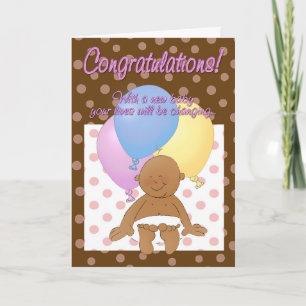 Pasgeboren baby meisje gefeliciteerd cartoon kaart