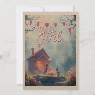 pasgeboren baby meisje kaart