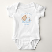 Pasgeboren baby Naam Blauw Beer Baby Romper (Voorkant)
