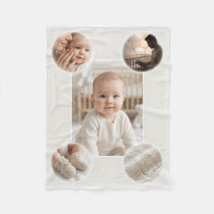 Pasgeboren Baby Portret Collage Raster Zoete Herin Fleece Deken