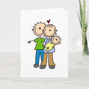 Pasgeboren Baby Stick Figuur Kaart