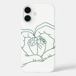 Pasgeboren Baby-voeten in de handen van de ouders iPhone 16 Hoesje