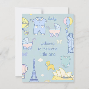 Pasgeboren Baby Welkom Kaart / Briefkaart