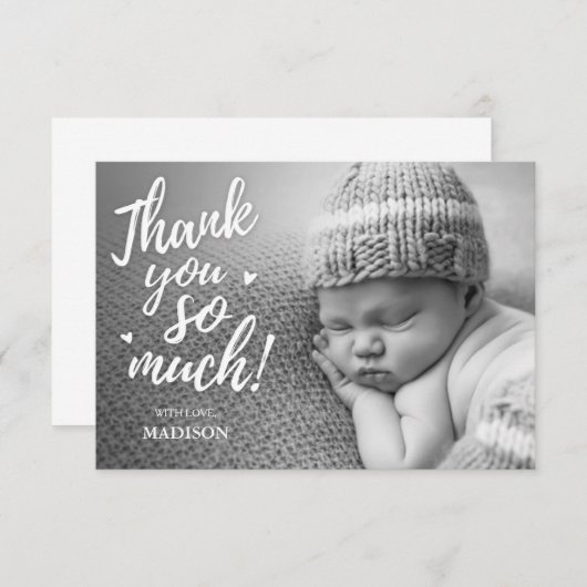 Pasgeboren bedankt kaarten (Voorkant / Achterkant)