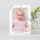 Pasgeboren Elegant introduceert foto-collage geboo Aankondiging (Staand voorkant)