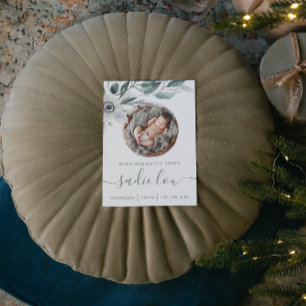 Pasgeboren geboorte Stats Foto Aankondiging Kaarte