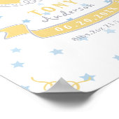 Pasgeboren jongen gepersonaliseerd baby keepsakes poster (Hoek)