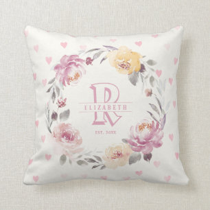 Pasgeboren meisje gepersonaliseerde baby keepsakes kussen