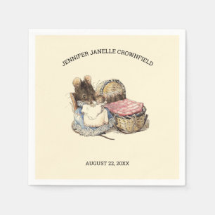Pasgeboren muis en moederlijk Baby shower Servet