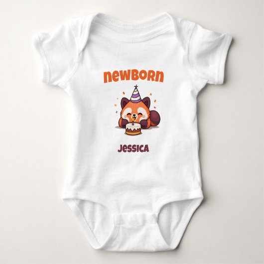 Pasgeboren Rode Panda Romper (Voorkant)