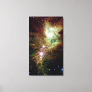Pasgeboren sterren in het kerstboomcluster canvas afdruk