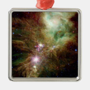 Pasgeboren sterren in het kerstboomcluster metalen ornament