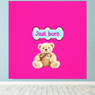 Pasgeboren Teddybeerontwerp Canvas Afdruk