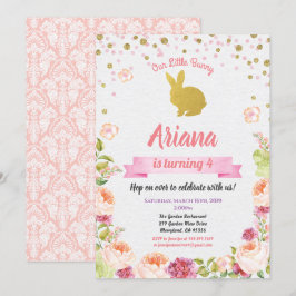 Pasgeboren verjaardagsuitnodiging voor meisje met kaart