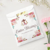 Pasgeborenen met Floral Cross Bedankzakje (Gezegeld)