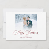 Pasgetrouwd 2 Foto Script Getrouwd Klein Kerstfees Feestdagenkaart (Achterkant)