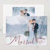 Pasgetrouwd 2 Foto Script Getrouwd Klein Kerstfees Feestdagenkaart (Voorkant / Achterkant)