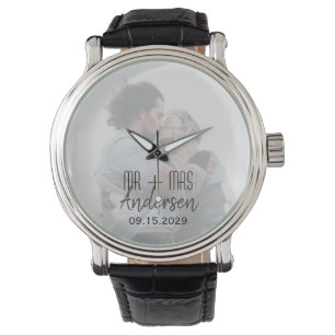 Pasgetrouwd Aangepaste Trouwfoto Horloge