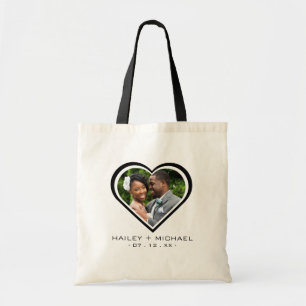 Pasgetrouwd Hart Foto Afbeelding Huwelijk Tote Bag