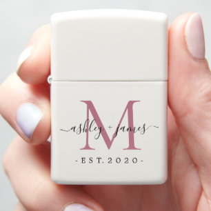 Pasgetrouwd meneer mevrouw stoffig roos monogram n