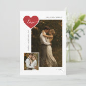 Pasgetrouwd Script Love Net Getrouwd Valentijnsfot Feestdagenkaart (Staand voorkant)