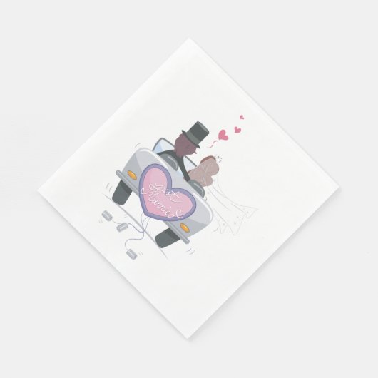 Pasgetrouwd Stel Wegrijdend Servet (Hoek)