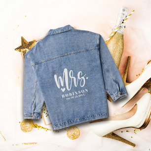 Pasgetrouwde Mrs. Trouw Bruid Denim Jas Jacket