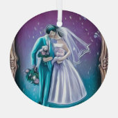 Pasgetrouwden Glas Ornament (Achterkant)