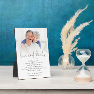 Pasgetrouwden Lief Bedankt Ouders Foto Huwelijk Fotoplaat