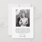 Pasgetrouwden Minimalistische Eenvoudige Typografi Bedankkaart (Achterkant)