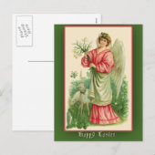 Paskaart met  illustratie feestdagenkaart (Voorkant / Achterkant)