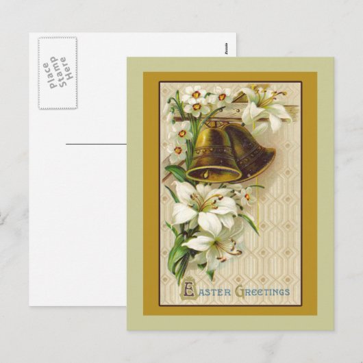 Paskaart met illustratie feestdagenkaart (Voorkant / Achterkant)