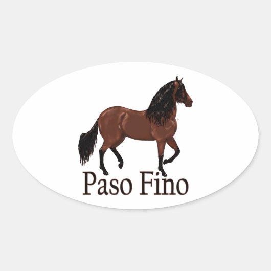 Paso Fino Bay Paso Fino Ovale Sticker (Voorkant)