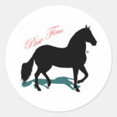 Paso Fino Horse Silhouette Elegant Script Ronde Sticker (Voorkant)
